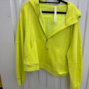 Lululemon Women's Neon Yellow Half-Zip Scuba Hoodie